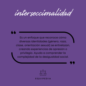 interseccionalidad: Enfoque que reconoce como diversas identidades se entrelazan, creando experiencias de opresión o privilegio.